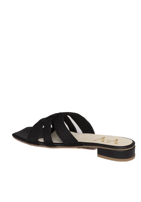 Black rafia sandal VINCENT VEGA | COUNTRY PTQ20RAFIA-NERO